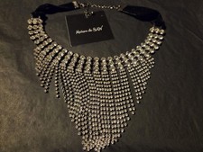 Vintage Diamante Rhinestone Necklace Bib Choker Necklace Diamond Jewellery Gift