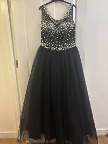 Black custom bedazzled - , dress