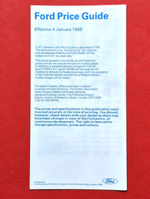 1988 FORD PRICE LIST - Fiesta