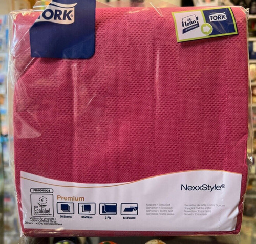 Tork plain pink serviettes - plain,