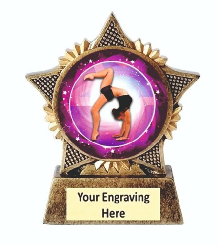 Female gymnastics trophy star - female,