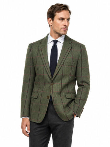 Green check tweed - green,