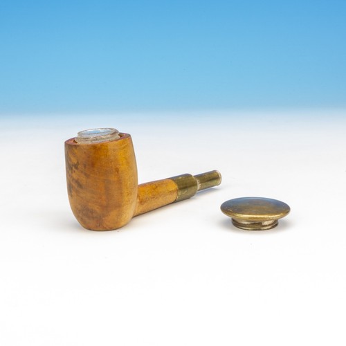 Antique wood travel inkwell - inkwell,