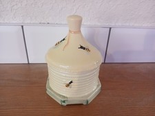Vintage studio pottery honey pot with lid, beehive, 14.5cm, some crazing