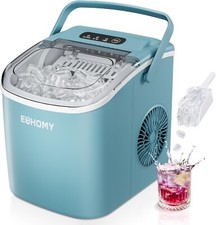 Euhomy Countertop Ice Maker, 12kg/Day, Portable with Handle, Scoop & Basket