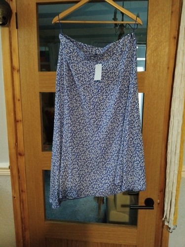 Ladies blue ditsy uneven - ladies,