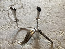 Stylish Hans Jensen Danish Candle Holder - Cala Lily Design - Silver Plate