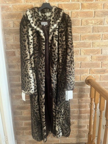 Marble faux leopard fur coat - marble,