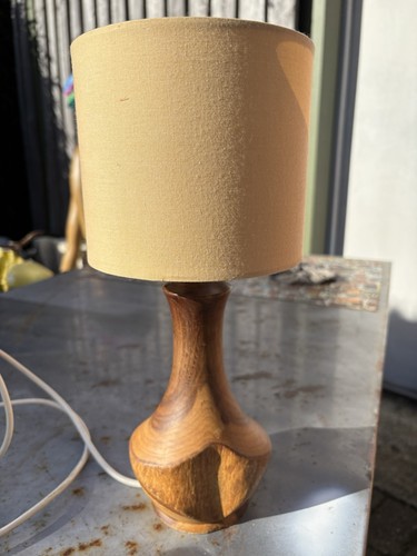 Hand turned laburnum lamp - turned,