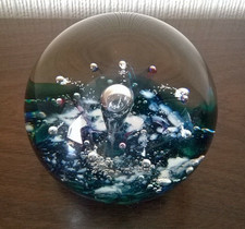 Selkirk Glass Paperwieght " Silver Cascade " ~ Limited # 314 of 500 pieces