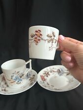 RARE Antique 1876-1889 Limoges France Fine Porcelain Set of 2Teacups & 2Sausers 