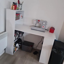 White Computer Desk 120cm Bookshelf Writing Table Study Workstation Side Shelves