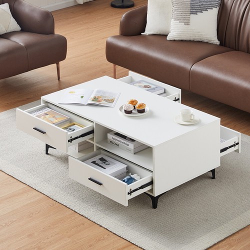 White coffee table with - white,