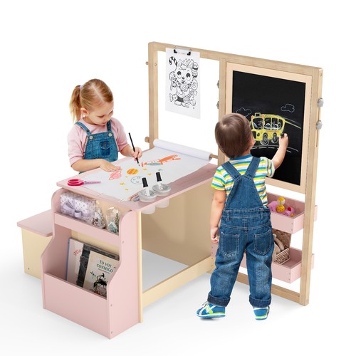 Kids wooden art table - kids,