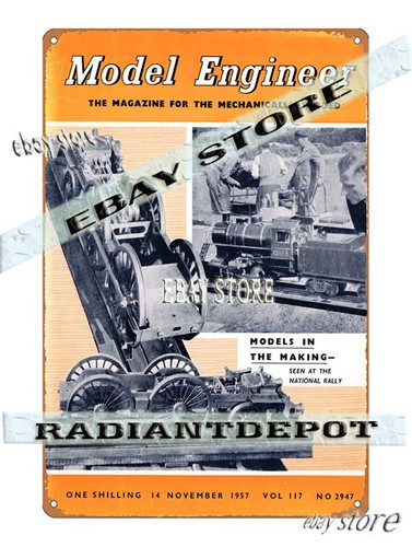 Tin sign 1954 hobby - tin,