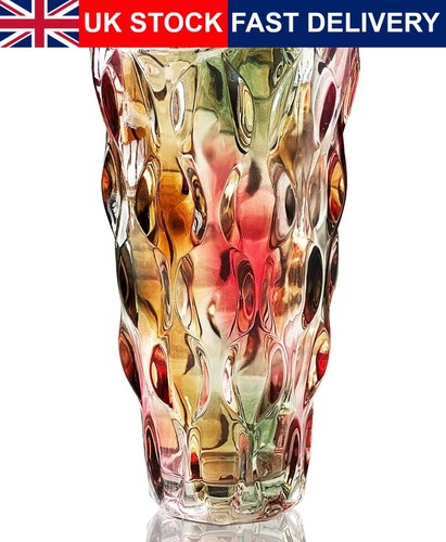 Large glass flower vase - flower, 24cm