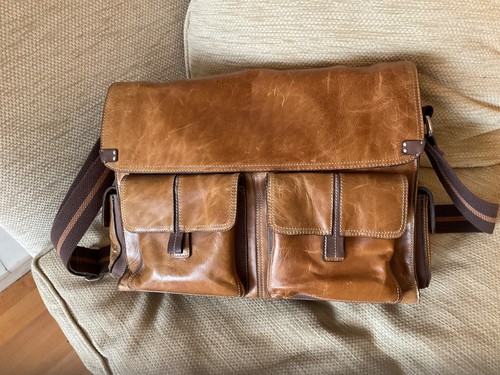 Fossil mens distressed leather