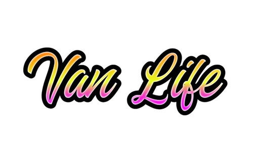 Van life text - , decal