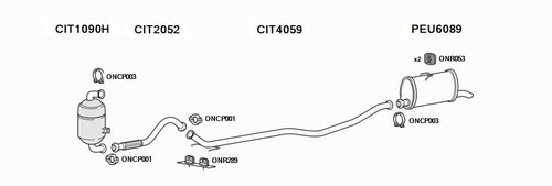 Exhaust system for peugeot - system,