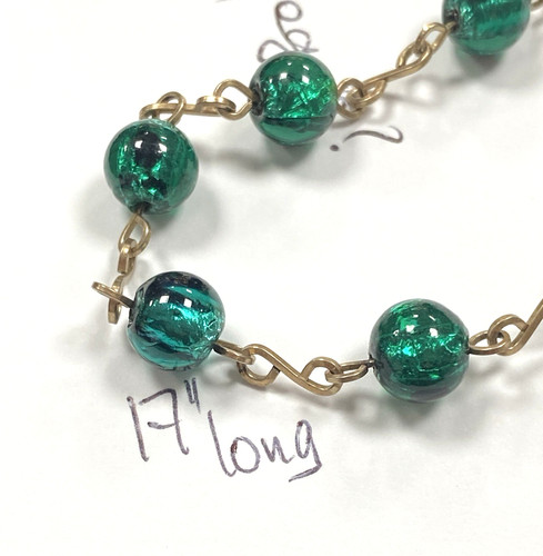 Vintage necklace foil glass - vintage,