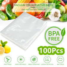 100Pcs Vacuum Sealer Food Storage Bags Textured Strong Pouches Seal Embossed Vac