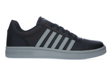 K-SWISS TRAINERS MENS COURT CHESTERFIELD SNEAKERS BLACK GREY UK SIZE 8 **NEW**