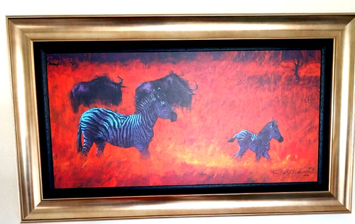 Wildlife painting zebra and - zebra,