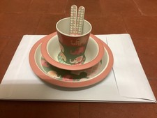 Child’s 5 Piece Bamboo Dinner Set With Elephant Design