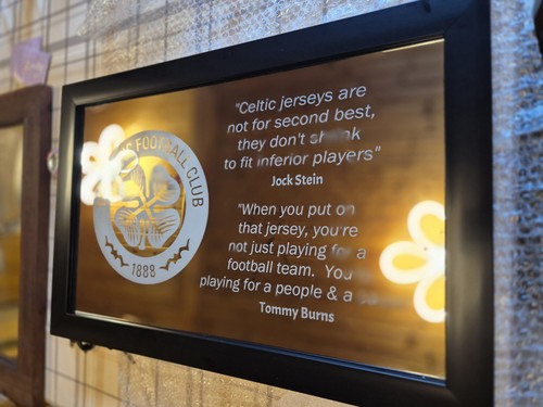 Engraved mirror glasgow celtic - mirror,