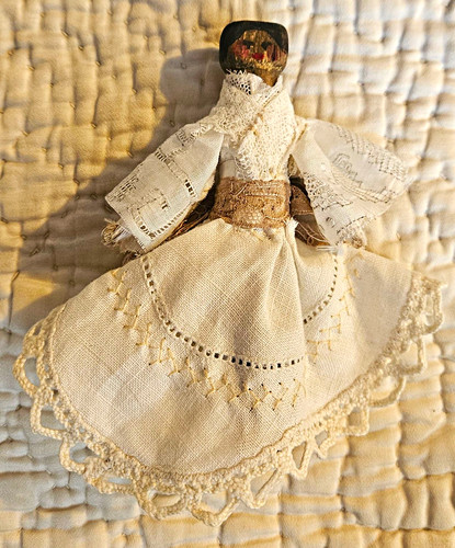 Miniature fabric doll figurine - doll,