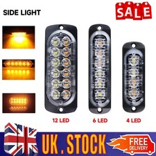 4pcs 12V 24V 6 LED Amber