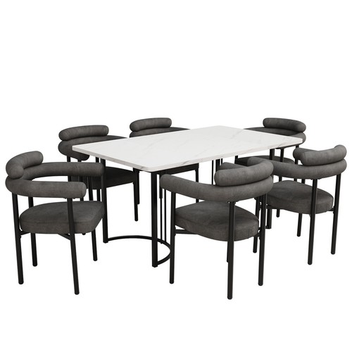 Dining table and chairs - set, 6