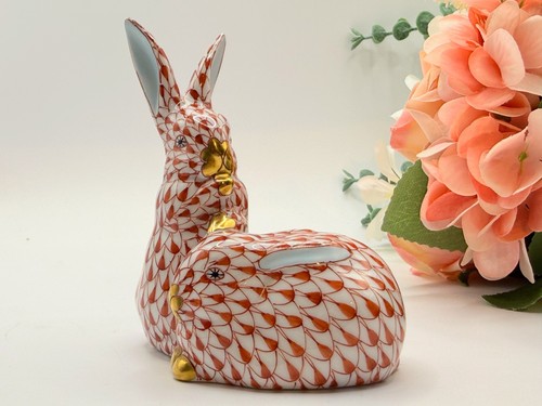 Vintage herend rabbits - vintage,