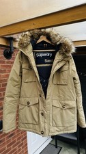 SUPERDRY MEN RESCUE SAND HOOD WINTER JACKET XXL 2XL NEW