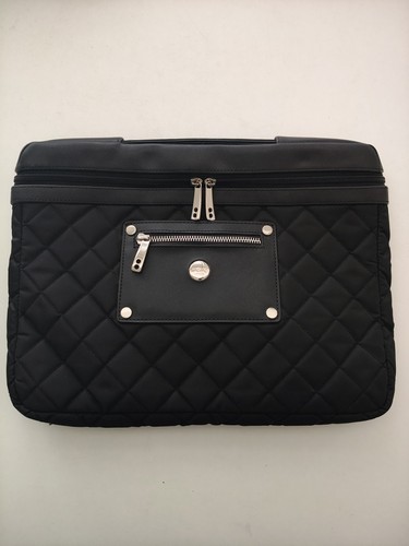 Knomo black quilted laptop bag