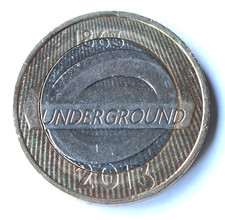 Rare 2013 London Underground £2 two pound coin - With minting error