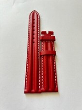100% Original OMEGA 18MM Leather Band Strap Red NEW VINTAGE 97645064 .