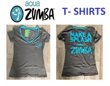 *BARGAIN*  Zumba grey aqua splash t shirt top ladies gym dance workout
