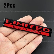 2Pcs 3D Metal Limited Edition Car Body Badge Emblem Sticker Decal Red