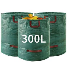 2x 300L Heavy Duty Waterproof Thicken Garden Waste Bags Reusable Storage Sacks