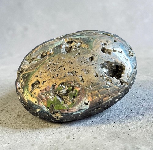 Pyrite palm stone - pyrite,