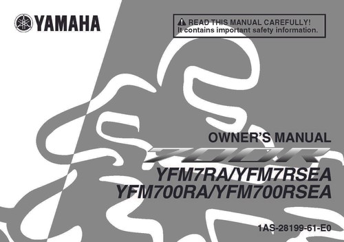 Yamaha owners manual book 2011 - yamaha,
