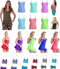Ladies Vest Top Strappy Summer Camisole Shiny Tank Girls Crop Top Plain Cami UK