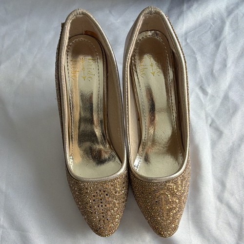 Women gold glitter pointed - glitter,