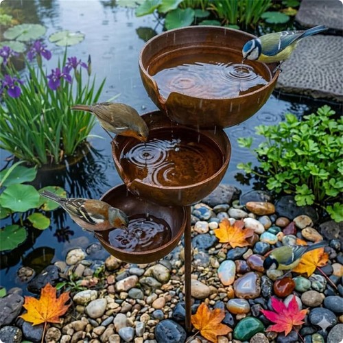 Tier cascading bird bath - cascading,