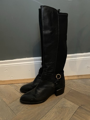 Hispanitas black leather knee - black,