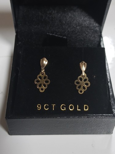 9ct yellow gold earrings - yellow,