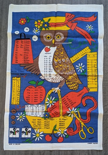 Lamont tea towel vintage - tea, owl