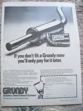 GRUNDY STAINLESS STEEL EXHAUST SYSTEMS STAINLESS STEEL 1973 ADVERT A4 FILE 12