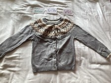 Mini Boden Silver  Fair Isle Cardigan 6-7 Years